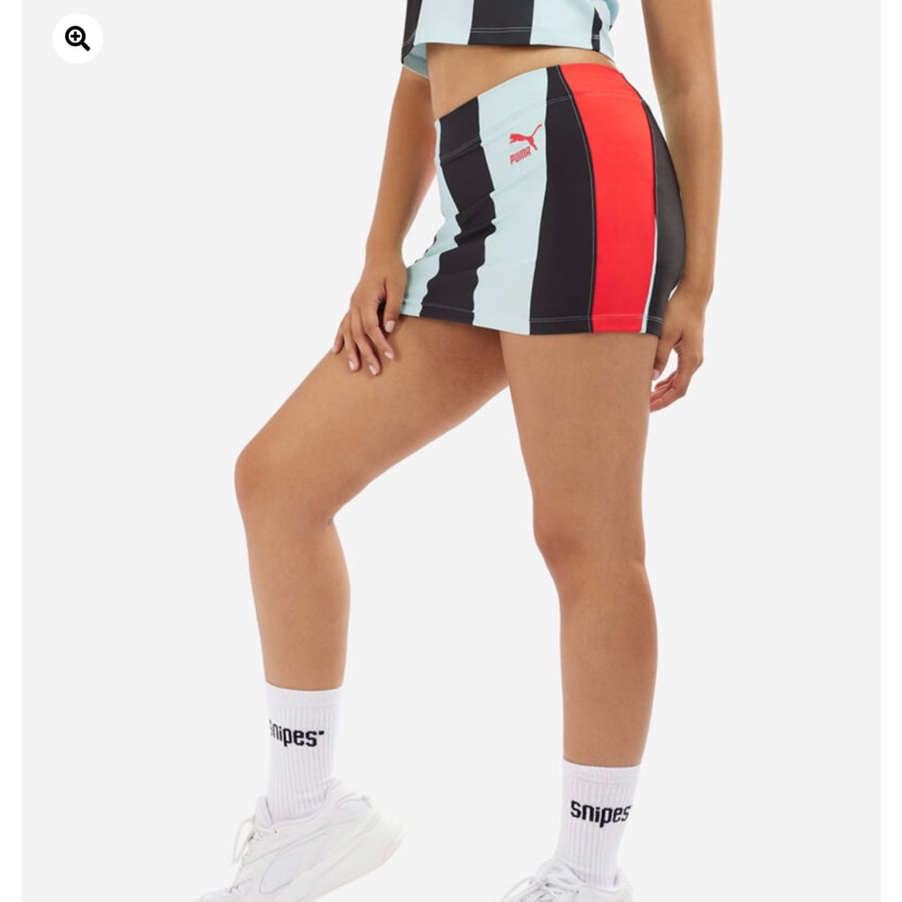 Dua Lipa Striped Mini Skirt
